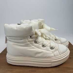 New Womens Converse CTAS Elements Ivory Nylon Platform Mid Snow‎ Boots Size 8 M